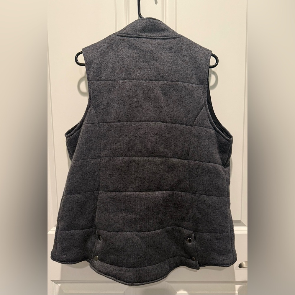 Cozy Quilted Sleeveless Vest - Dark Charcoal Gray - Picture 2 of 5